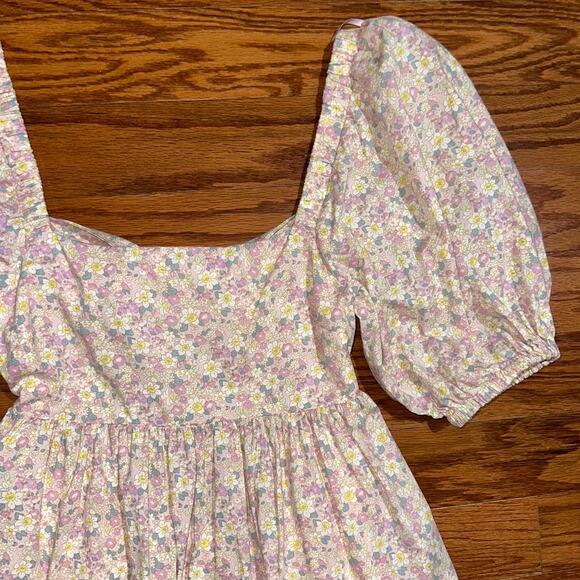 NWT Mable Pretty n Pink Floral Puff Sleeve Backless Babydoll Mini Dress Size M - Picture 10 of 13